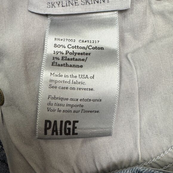 Paige Skyline Skinny Denim Jeans Womens 26 Blue Dark Wash Mid Rise Casual 28x28 - Picture 8 of 15